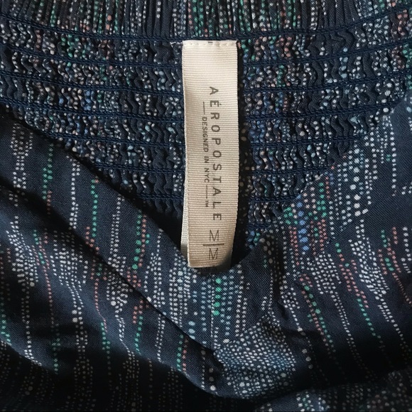 AEROPOSTALE Blue Green White Abstract Print Dress with Adjustable Straps - Picture 4 of 10